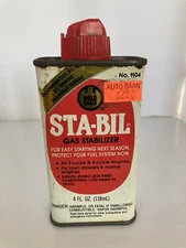 Sta-Bil Gas Stabilizer 4 oz Tin Can Unopened Vintage 7 Squirts Per 5 qts Engines