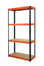 Metallregal Werkstatt-Schwerlastregal SCHWARZ ORANGE 180cm /30-120 cm breit /HBO