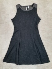 Old Navy Women's S Gray Knit Tweed Sleeveless A-Line Dress Stretch Career Casual