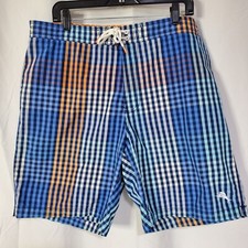 Tommy Bahama Mesh Lined Multicolor Plaid Swim Shorts Sz XL Live the Island Life