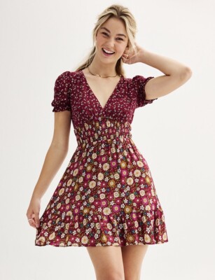 cute fall junior dresses LaDivine KV1133 Short Homecoming Pleated A Line Cocktail Dress main image 0
