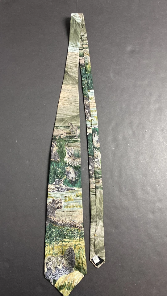 Lote/4 Gravatas WWE Espécies Ameaçadas Anos 90 Vintage Urso Leão Panda Tigre Antelope D48 - Imagem 2 de 4