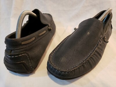 Kenneth Cole New York Short Stop Mens Navy Leather Slip On Loafers Sz 10