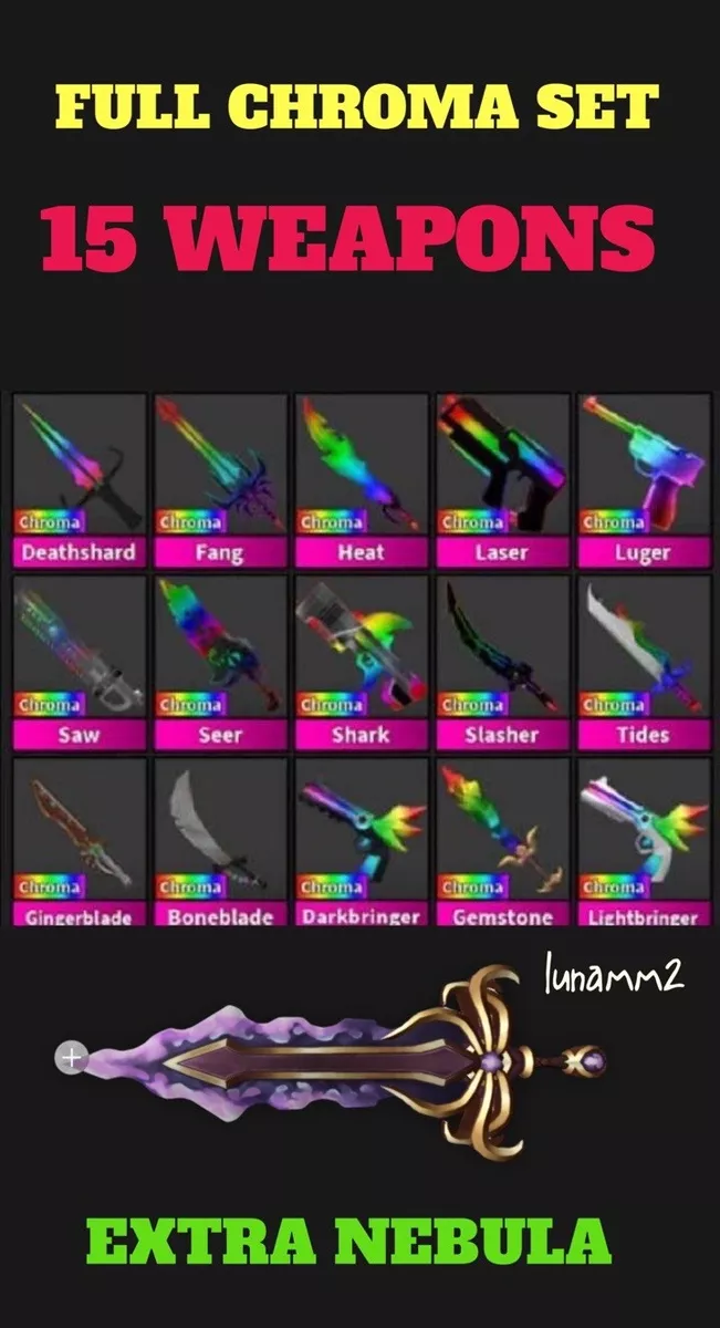 FULL 15 CHROMA SET MM2 🌟EXTRA NEBULA🌟 SUPER FAST DELIVERY 🌙