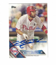 ANDRES BLANCO SIGNED IP 2016 TOPPS #383 PHILADELPHIA PHILLIES AUTO