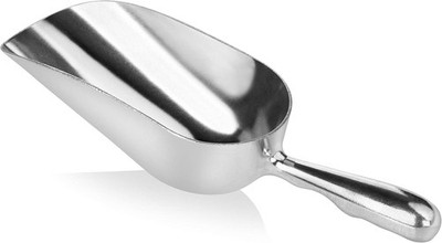 Aluminum Ice Scoop 5oz Utility Bar Flour Scoop Silver One Piece Handle