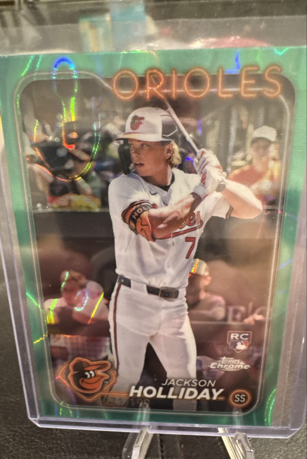 2024 Topps Chrome - Jackson Holliday #88 Aqua Raywave Refractor /199 (RC)