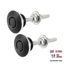 Aluminum Alloy Quick Release Hood Pin Lock Pack of 2 - Push Button Black