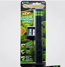 Dixon Tri-Conderoga Triangular Black Woodcase Pencils with Bonus Sharpener 