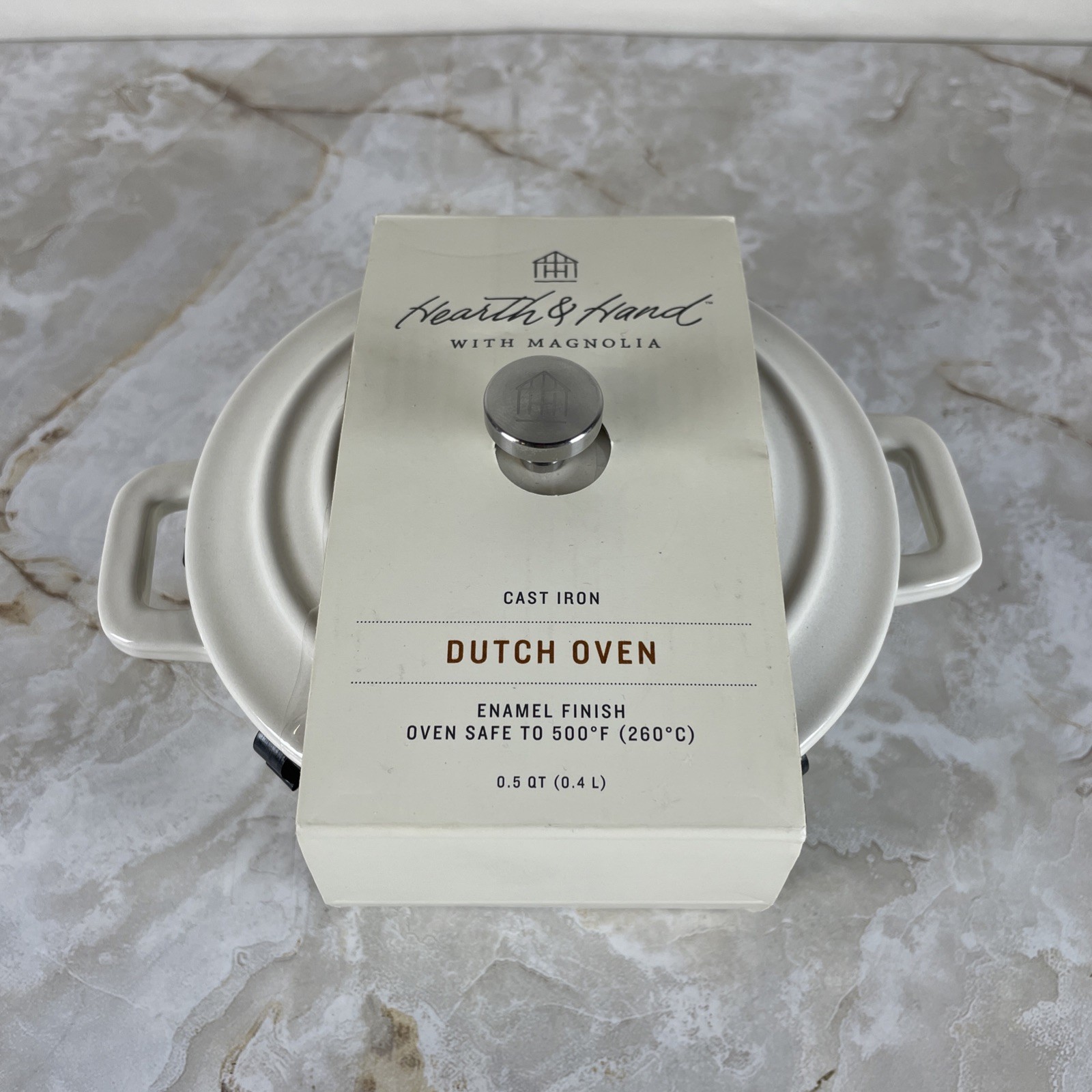 Hearth & Hand Magnolia Mini Dutch Oven 0.5 qt White by Joanna Gaines  