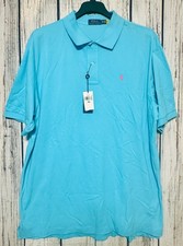 Polo Ralph Lauren Men 2XB Regular Polo Shirt Light Blue Mesh 100 Cotton NWT