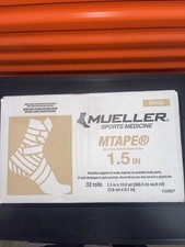 Athletic Tape 1.5 Inches x 15 Yards. 32 Rolls White Full Sealed Case Mueller 