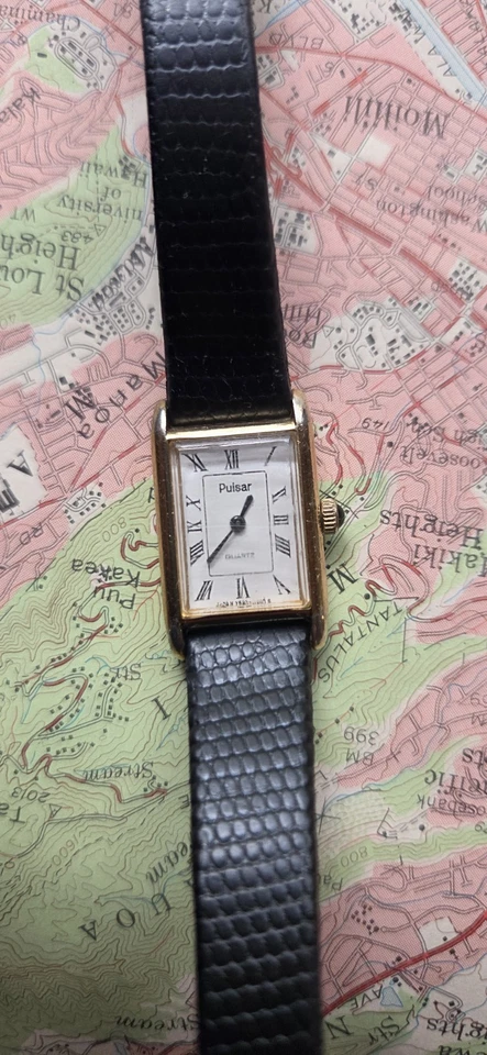 Reloj Hombre Clásico Pulsar By Seiko Tank Número Romano Rectángulo Piezas Reparación Foto 2 de 4