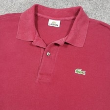 LACOSTE Polo Shirt Red Short Sleeve Shirt Men's Size 3XL Embroidered Croc Logo