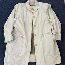 Vintage London Fog Coat Womens 14 Beige Rain Trench Removable Liner Fleece Lined