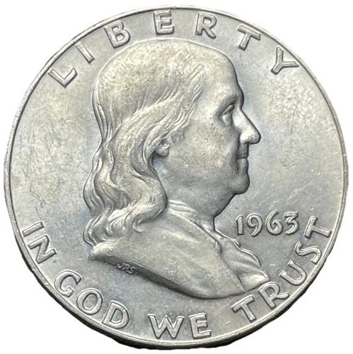 1963 Franklin Half Dollar AU – 90% Silver U.S. Coin