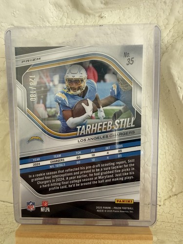 Panini 2025 Prizm Tarheeb Still Los Angeles Chargers Pigskin Prizm #35 /180 - 第 2/2 張圖片