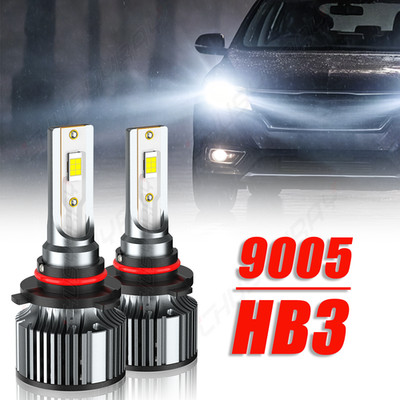 Pair HB3 9005 LED Headlight Kit High Beam Bulbs 6000LM Cool White 6000K 60W