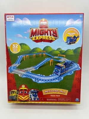 Mighty Express Schienen Set mit Puch and Go Zug Mechaniker Milo 32 teilig