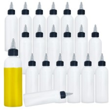 Meirrnyyu 20 Pcs 4 Oz Plastic Squeeze Condiment Bottles with Twist-on Cap Lid...