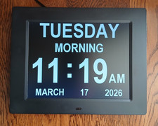 Dementia Clocks for Seniors7 Inch Clock with Day and Date for Elderly12 Alarm...
