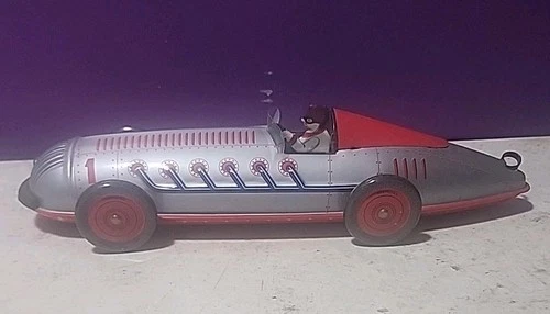 Schylling Tin Spiral Race Car Collector Series (2007) Embossed Race Car