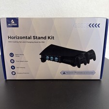 NexiGo PS5 Horizontal Stand Cooling Fan Dual Controller Charging Dock SS6-BLK