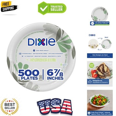 Dixie 6.8 Inch Medium-Weight Paper Plates By GP PRO, Pathways Botanical Desig...