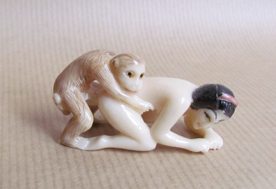SHUNGA VINTAGE JAPANISCHE EROTISCHE KUNSTFORM FIGUR (12819)