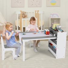 Homfa 2-in-1 Kids Art Table and Art Easel Set Toddler Play Activity Drawing Desk