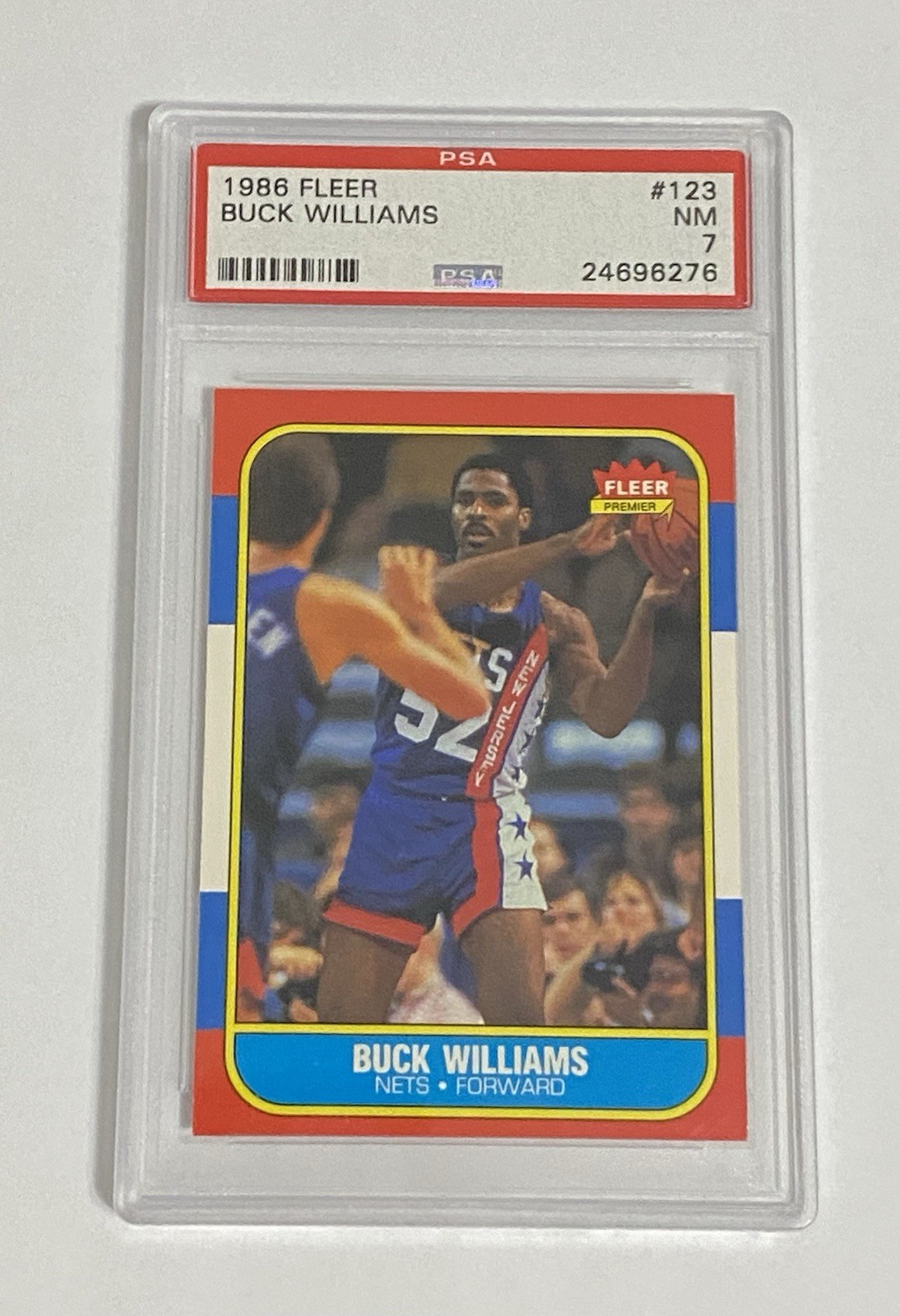 1986-87 Fleer Buck Williams Basketball Card #123, PSA 7 NM