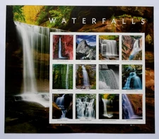 2023 Waterfalls - Cat # 5800m - NDC Imperforate Sheet of 12 Forever Stamps MNH