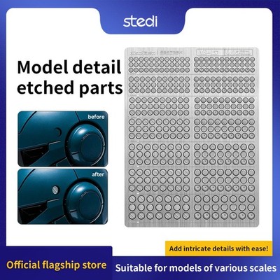 stedi 390pcs Model Etched Detail Parts 0.15mm 304 Stainless Steel for Gundam/Mil