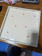 Table Top White & Peach Confetti Tray 12"/12' By Nate Berkus
