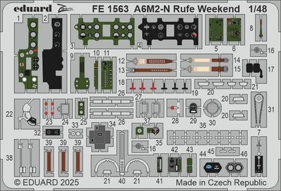 Eduard 1/48 A6M2-N Rufe Cockpit+Seatbelt (Eduard Weekend) FE1563