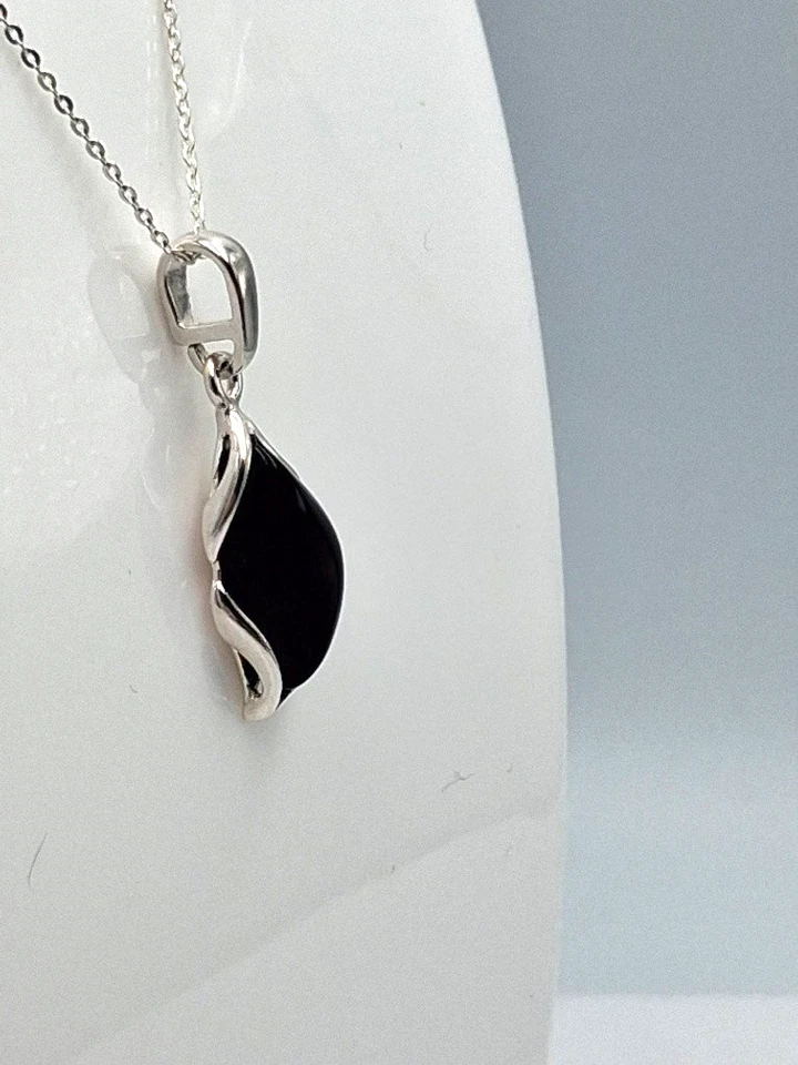 Tropfen-Anhänger IN 925er Argento Con Tiefrotem Ambra Collier Collana Bordeaux - Immagine 3 di 4