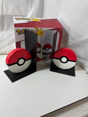 Pokémon Poké Ball Heavy Metal Bookends 1 Set 6.5'' Brand New Open Box Complete 