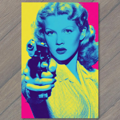 POSTCARD Retro Housewife Feather Duster Maid Glamour Cleaning Pinup Pose