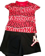 Jordan Play AOP 2 Piece Short Set, Size Medium 5-6 Years