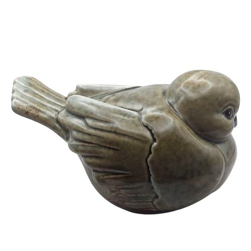 Contemporary Ceramic Art Pottery Chubby Resting Bird Decorative Figurine