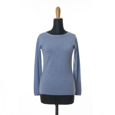 Milano Manschettenknöpfe Pullover 100% Kaschmir Gr. XS Himmelblau