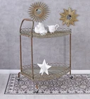 Home Bar Cart Serving Trolley Side Table on Wheels Dinette Kitchen Cart Metal