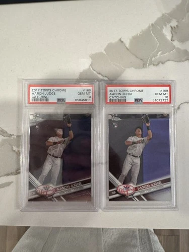 2017 (2) Topps Chrome - Aaron Judge #169 (RC) PSA 10 GOAT Yankees MVP