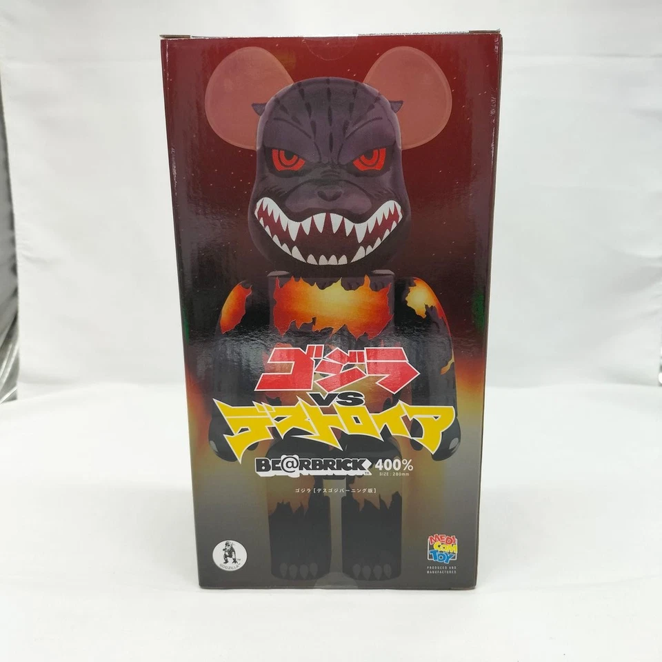 Figura Medicom Toy Bearbrick Be@rbrick 400% Burning vs Godzilla Destroy Foto 3 de 4