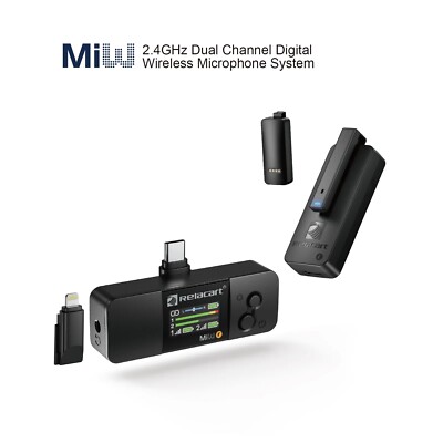 Relacart Mi3 2.4g Transmitter With Charging Box Wireless Lavalier Microphone 2*