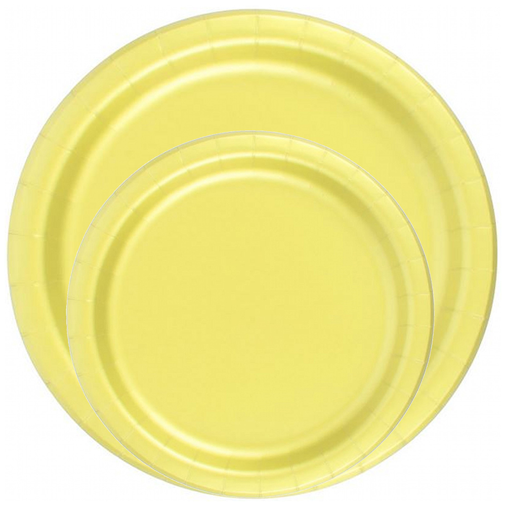 24 Plates 6 7/8" Paper Dessert Plates Wax Coated Yellow eBay
