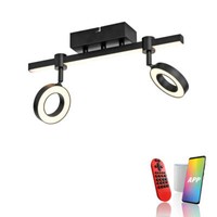 Led Spotleiste Smarthome Schwarz Dimmbar Fernbedienung Tuya Smart Home 2-Flammig
