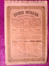 Two Shares Union Minera Special Mining (Catalana Carbonifera; Center