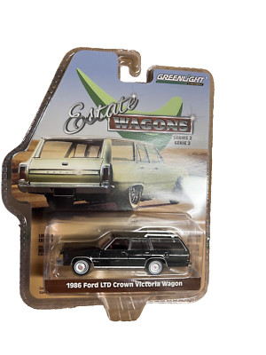 Greenlight Estate Wagons 2  1986 Ford LTD Crown Victoria Wagon Black 1:64 Scale