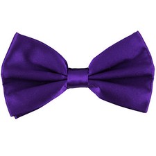 New in box men silk pre-tied bow tie purple wedding formal prom party christmas